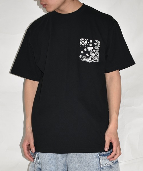 DOUBLE STEAL(ダブルスティール)の「ペイズリー ポケットTシャツ(Tシャツ/カットソー・メンズ・ホワイト/ブラック/ブルーグレー/モスグリーン・X-LARGE/LARGE/MEDIUM/XX-LARGE)」の11枚目の写真