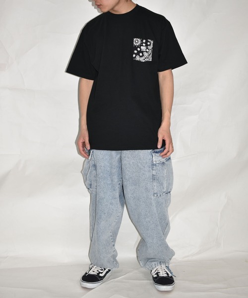 DOUBLE STEAL(ダブルスティール)の「ペイズリー ポケットTシャツ(Tシャツ/カットソー・メンズ・ホワイト/ブラック/ブルーグレー/モスグリーン・X-LARGE/LARGE/MEDIUM/XX-LARGE)」の12枚目の写真