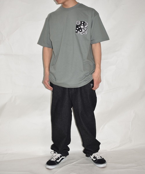 DOUBLE STEAL(ダブルスティール)の「ペイズリー ポケットTシャツ(Tシャツ/カットソー・メンズ・ホワイト/ブラック/ブルーグレー/モスグリーン・X-LARGE/LARGE/MEDIUM/XX-LARGE)」の16枚目の写真