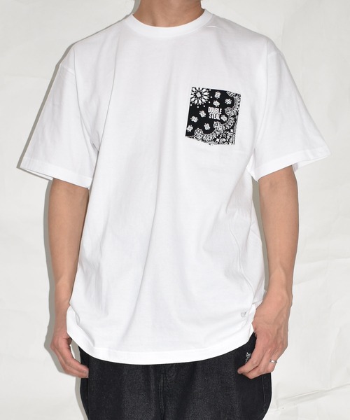 DOUBLE STEAL(ダブルスティール)の「ペイズリー ポケットTシャツ(Tシャツ/カットソー・メンズ・ホワイト/ブラック/ブルーグレー/モスグリーン・X-LARGE/LARGE/MEDIUM/XX-LARGE)」の17枚目の写真
