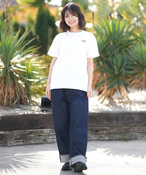 THE NORTH FACE（ザノースフェイス）の「THE NORTH FACE/ザ・ノース・フェイス 半袖 Tシャツ ショートスリーブバンダナスクエアロゴティー NTW32446（Tシャツ/カットソー・レディース・パープル/ホワイト/ブラック/グレイッシュブルー/ローズ/ネイビー/ミックスグレー・S/M/L/XL）」の11枚目の写真