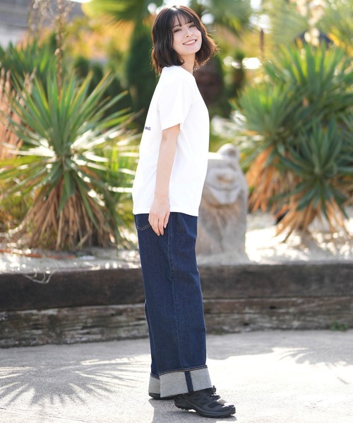 THE NORTH FACE（ザノースフェイス）の「THE NORTH FACE/ザ・ノース・フェイス 半袖 Tシャツ ショートスリーブバンダナスクエアロゴティー NTW32446（Tシャツ/カットソー・レディース・パープル/ホワイト/ブラック/グレイッシュブルー/ローズ/ネイビー/ミックスグレー・S/M/L/XL）」の14枚目の写真