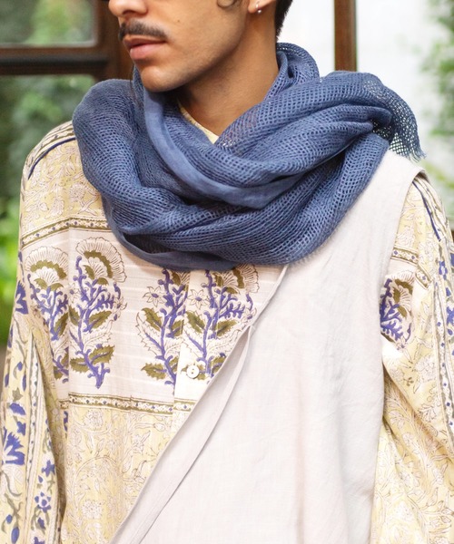 チャイハネ(チャイハネ)の「【チャイハネ】リネダンストール(ストール/ショール・レディース・カーキ/ナチュラル/ネイビー・FREE)」の13枚目の写真