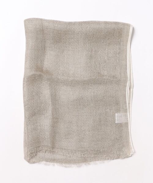 チャイハネ(チャイハネ)の「【チャイハネ】リネダンストール(ストール/ショール・レディース・カーキ/ナチュラル/ネイビー・FREE)」の4枚目の写真