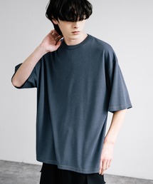 オーバーサイズ配色ステッチスムースTシャツ