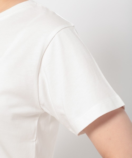 mysty woman（ミスティウーマン）の「刺繍ロゴTシャツ　111662（Tシャツ/カットソー・レディース・オフホワイト/チャコールグレー/ベージュ・FREE）」の13枚目の写真