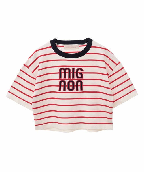 31 Sons de mode（トランテアン　ソン　ドゥ　モード）の「ボーダーロゴジャガードニット（ニット/セーター・レディース・オフホワイト/レッド・36）」の9枚目の写真