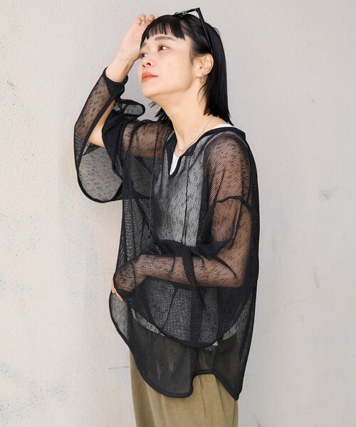トップス okei123 セール】限定展開 裾シアーフロッキーフリル切り替えトップス（T