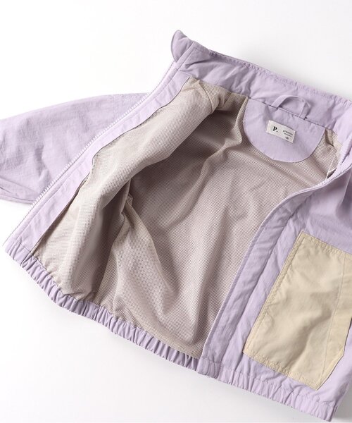 p.premier（ピードットプルミエ）の「【撥水加工】ちょいスポーティーなフードがしまえるウィンドブレーカー（ナイロンジャケット・キッズ・アイボリー/グリーン/ラベンダー・80/90/100/110/120/130/140）」の14枚目の写真