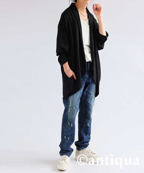 antiqua（アンティカ）の「ドルマンカーディガン（カーディガン/ボレロ・レディース・グリーン/ネイビー/ブラック・FREE）」の16枚目の写真