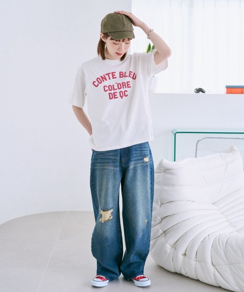 unclip（アンクリップ）の「ワイドデニムパンツ（デニムパンツ・レディース・ネイビー/サックスブルー・LARGE/MEDIUM）」の16枚目の写真