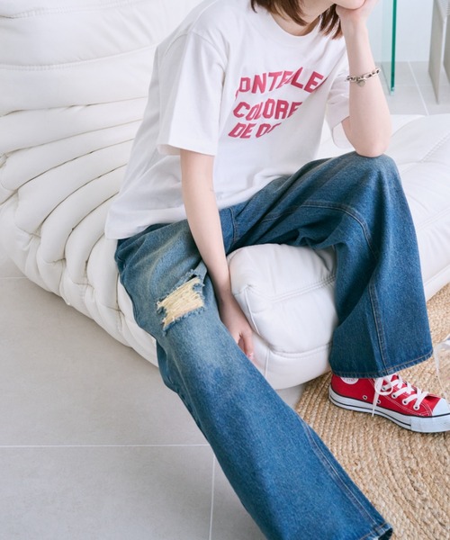 unclip（アンクリップ）の「ワイドデニムパンツ（デニムパンツ・レディース・ネイビー/サックスブルー・LARGE/MEDIUM）」の14枚目の写真