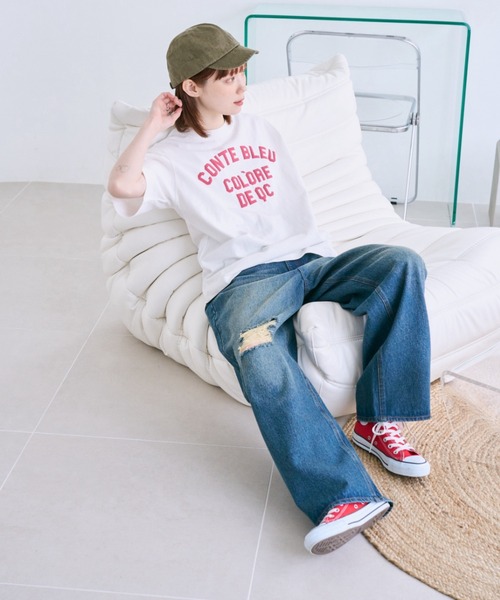 unclip（アンクリップ）の「ワイドデニムパンツ（デニムパンツ・レディース・ネイビー/サックスブルー・LARGE/MEDIUM）」の15枚目の写真