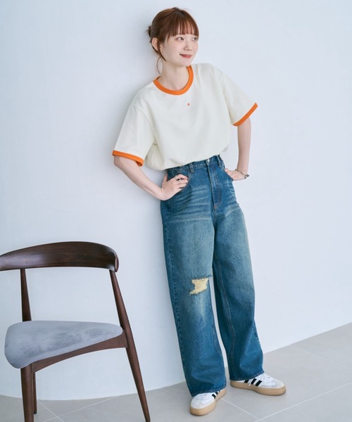 unclip（アンクリップ）の「ワイドデニムパンツ（デニムパンツ・レディース・ネイビー/サックスブルー・LARGE/MEDIUM）」の21枚目の写真