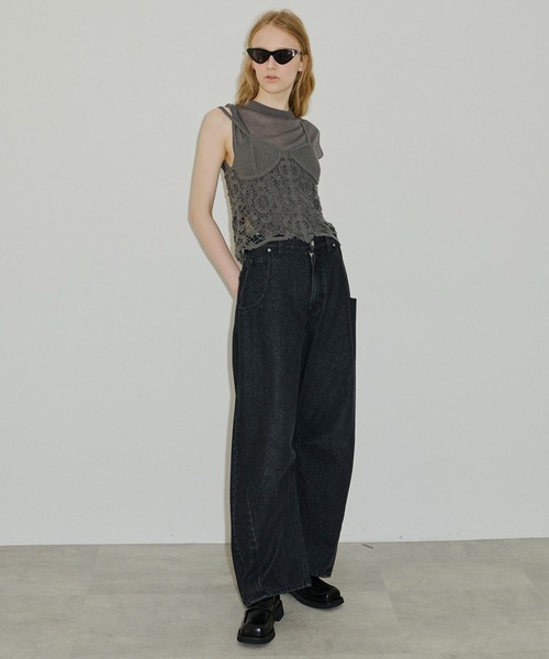 クロシェニットキャミソール / ブラック / フリー クロシェニットキャミソール（キャミソール）｜Spick and Span