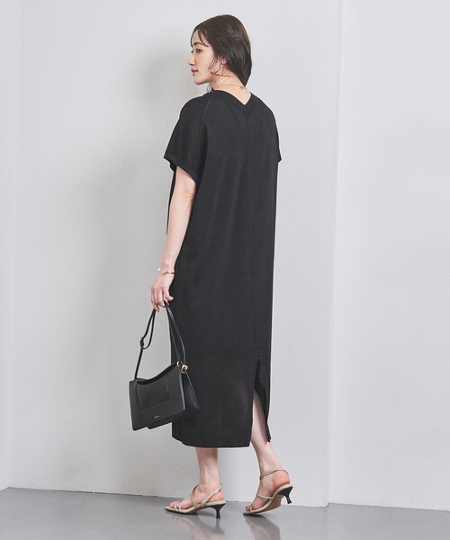 UNITED ARROWS(ユナイテッドアローズ)の「ファイン ペーパー カフタン ワンピース(ワンピース・レディース・ブラック/オフホワイト/モカ・FREE)」の12枚目の写真