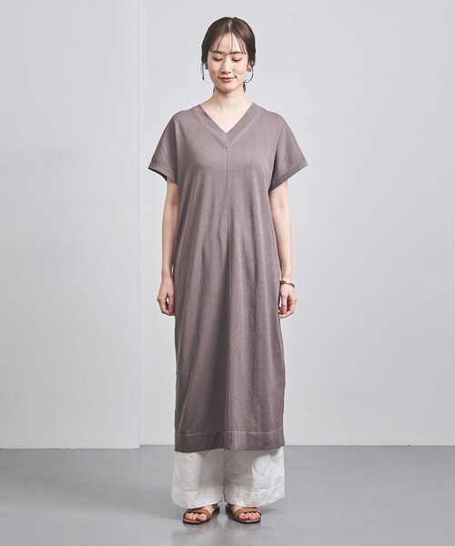 UNITED ARROWS(ユナイテッドアローズ)の「ファイン ペーパー カフタン ワンピース(ワンピース・レディース・ブラック/オフホワイト/モカ・FREE)」の13枚目の写真