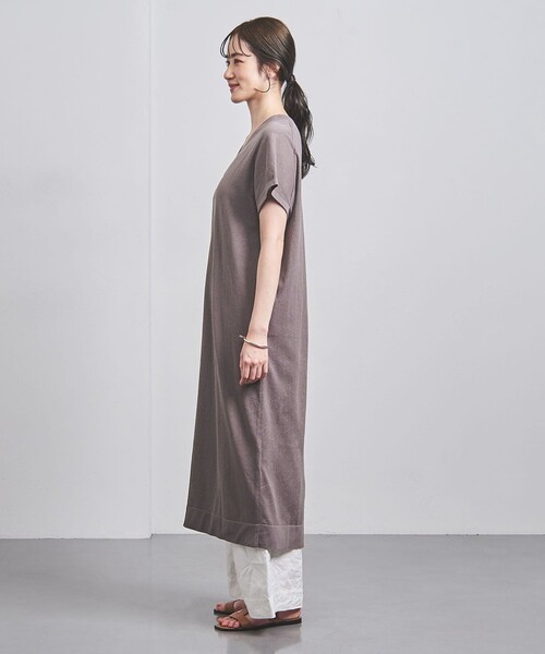 UNITED ARROWS(ユナイテッドアローズ)の「ファイン ペーパー カフタン ワンピース(ワンピース・レディース・ブラック/オフホワイト/モカ・FREE)」の14枚目の写真
