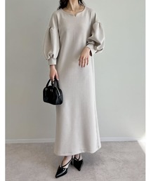 Re:EDIT | [2024SS COLLECTION][低身長サイズ有][イージーケア]2WAYダンボールハートネックパフスリーブナローワンピース(ワンピース)
