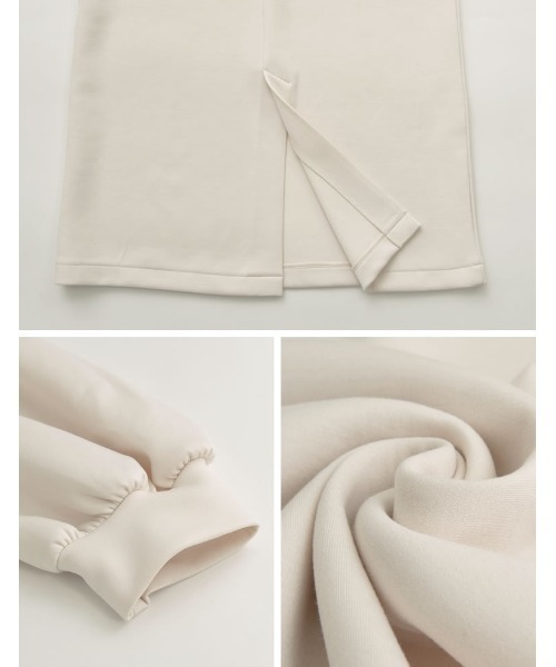 Re:EDIT（リエディ）の「[低身長サイズ有][イージーケア]2WAYダンボールハートネックパフスリーブナローワンピース（ワンピース・レディース・ブラック/アイボリー・SHORT/MEDIUM/LARGE）」の17枚目の写真