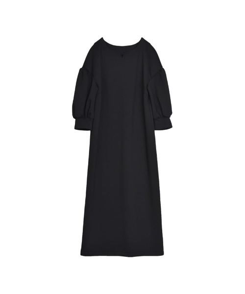 Re:EDIT（リエディ）の「[低身長サイズ有][イージーケア]2WAYダンボールハートネックパフスリーブナローワンピース（ワンピース・レディース・ブラック/アイボリー・SHORT/MEDIUM/LARGE）」の20枚目の写真