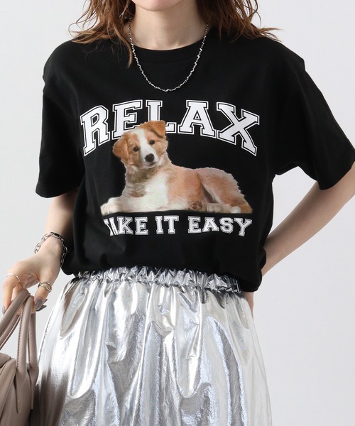spiritoso(スピリトーゾ)の「spiritoso RELAX シートプリントTシャツ 半袖(Tシャツ/カットソー・メンズ・ホワイト/ブラック/オートミール・L/M)」の2枚目の写真