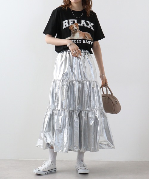 spiritoso(スピリトーゾ)の「spiritoso RELAX シートプリントTシャツ 半袖(Tシャツ/カットソー・メンズ・ホワイト/ブラック/オートミール・L/M)」の6枚目の写真
