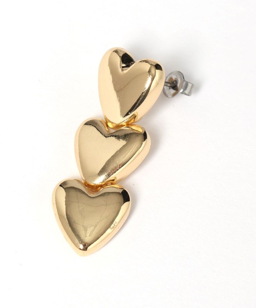 LOWRYS FARM（ローリーズファーム）の「３ハートピアス  111660（ピアス（両耳用）・レディース・ベージュ/グレー・FREE）」の6枚目の写真