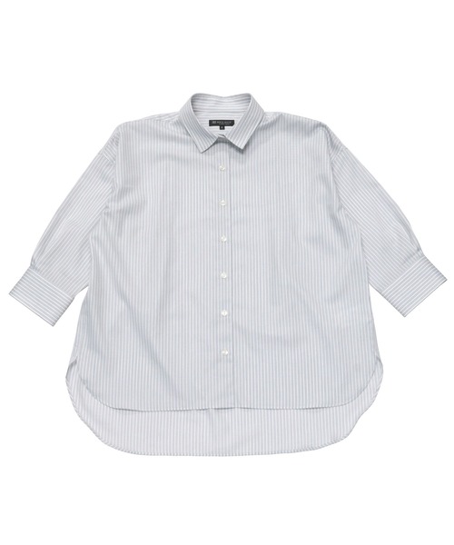TOKYO SHIRTS(トウキョウシャツ)の「LENZING(TM)ECOVERO(TM) BIGシルエットシャツ レギュラー 七分袖(シャツ/ブラウス・レディース・グレー・FREE)」の1枚目の写真