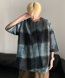 neos | 【FVLMEN】wave emboss border gradation tie dye tee/ウェーブ エンボス ボーダー グラデーション タイダイ T(Tシャツ/カットソー)