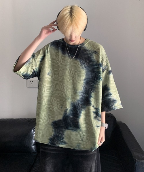 neos(ネオス)の「【FVLMEN】wave emboss border gradation tie dye tee/ウェーブ エンボス ボーダー グラデーション タイダイ T(Tシャツ/カットソー・メンズ・グリーン/ネイビー・X-LARGE/LARGE/MEDIUM)」の20枚目の写真