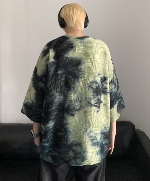 neos(ネオス)の「【FVLMEN】wave emboss border gradation tie dye tee/ウェーブ エンボス ボーダー グラデーション タイダイ T(Tシャツ/カットソー・メンズ・グリーン/ネイビー・X-LARGE/LARGE/MEDIUM)」の21枚目の写真