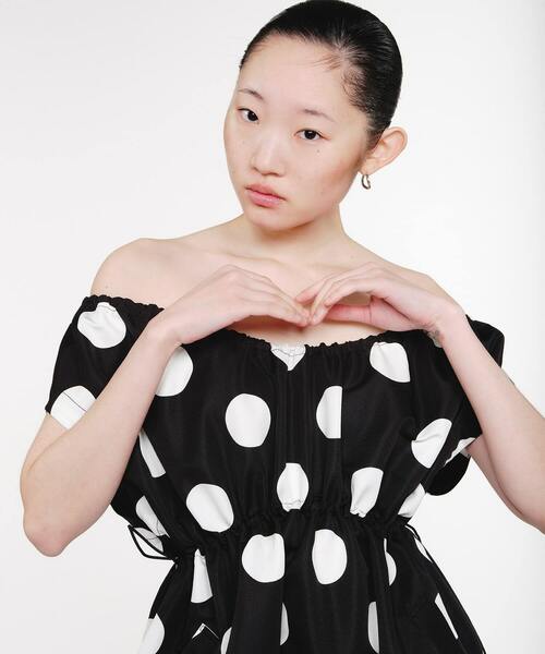 FRAPBOIS（フラボア）の「ドットグログラン ワンピース（ワンピース・レディース・ブラック・1）」の15枚目の写真