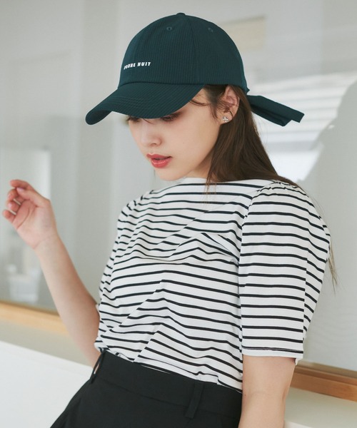 ROPE' PICNIC（ロペピクニック）の「シアサッカーバックリボンキャップ（キャップ・レディース・ブラウン/ダークグリーン/ベージュ系その他・FREE）」の15枚目の写真