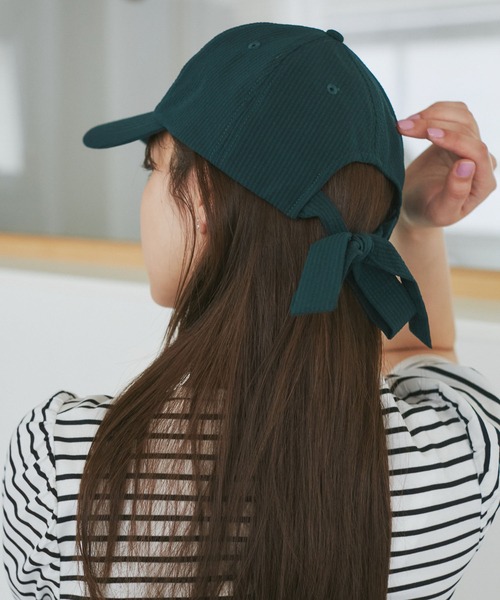 ROPE' PICNIC（ロペピクニック）の「シアサッカーバックリボンキャップ（キャップ・レディース・ブラウン/ダークグリーン/ベージュ系その他・FREE）」の16枚目の写真