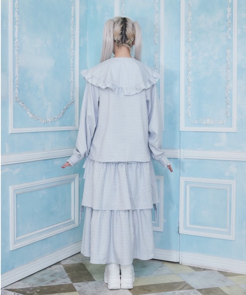 Whinny（ホワイニー）の「Whinny/【WEB限定カラーあり】ぷりぷりスウィートスカート（スカート・レディース・サックスブルー/ブラック/グレー・FREE）」の6枚目の写真