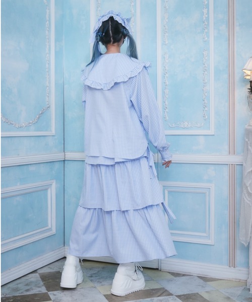 Whinny（ホワイニー）の「Whinny/【WEB限定カラーあり】ぷりぷりスウィートスカート（スカート・レディース・サックスブルー/ブラック/グレー・FREE）」の9枚目の写真