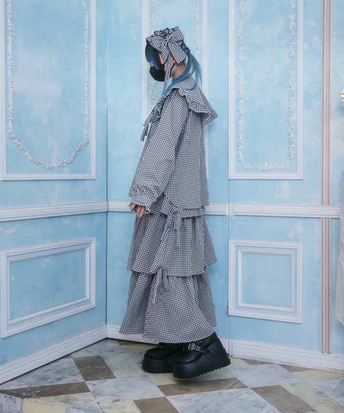 Whinny（ホワイニー）の「Whinny/【WEB限定カラーあり】ぷりぷりスウィートスカート（スカート・レディース・サックスブルー/ブラック/グレー・FREE）」の10枚目の写真