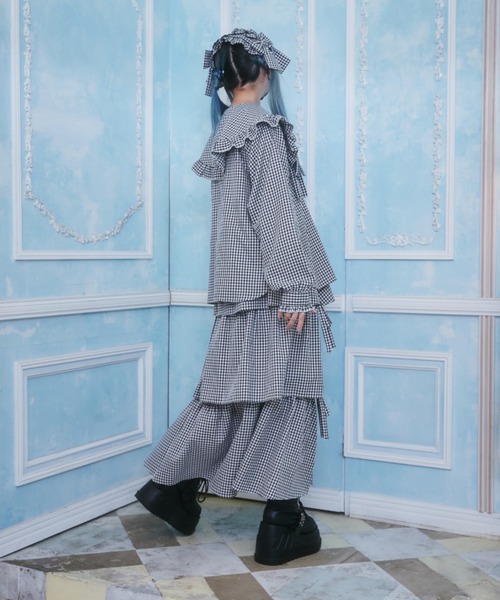 Whinny（ホワイニー）の「Whinny/【WEB限定カラーあり】ぷりぷりスウィートスカート（スカート・レディース・サックスブルー/ブラック/グレー・FREE）」の11枚目の写真