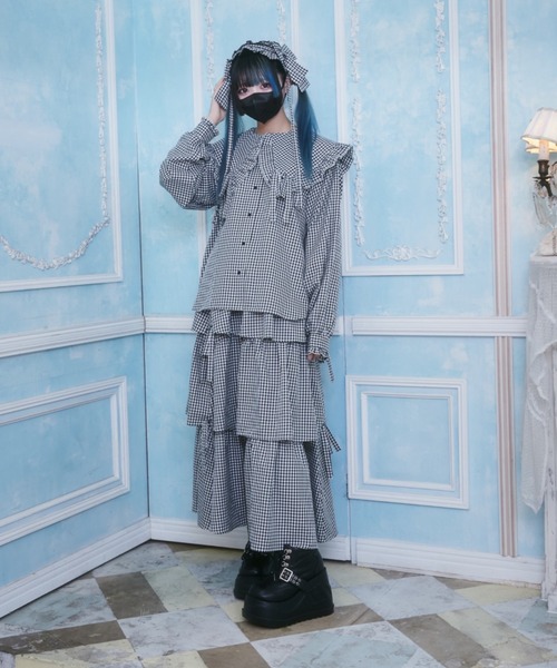 Whinny（ホワイニー）の「Whinny/【WEB限定カラーあり】ぷりぷりスウィートスカート（スカート・レディース・サックスブルー/ブラック/グレー・FREE）」の12枚目の写真