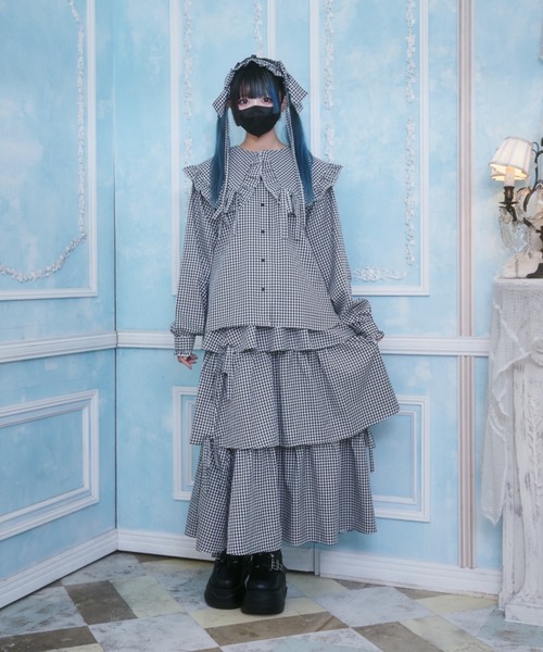 Whinny（ホワイニー）の「Whinny/【WEB限定カラーあり】ぷりぷりスウィートスカート（スカート・レディース・サックスブルー/ブラック/グレー・FREE）」の13枚目の写真