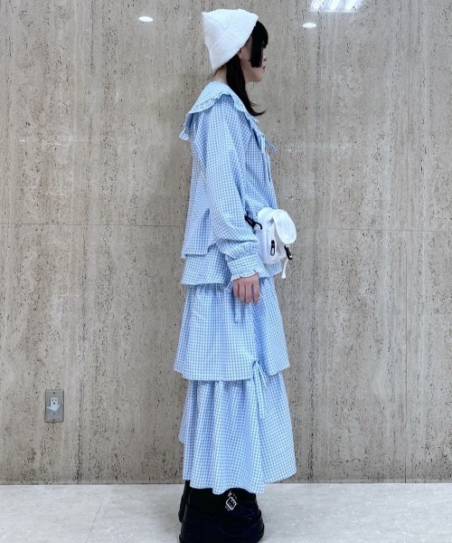 Whinny（ホワイニー）の「Whinny/【WEB限定カラーあり】ぷりぷりスウィートスカート（スカート・レディース・サックスブルー/ブラック/グレー・FREE）」の16枚目の写真