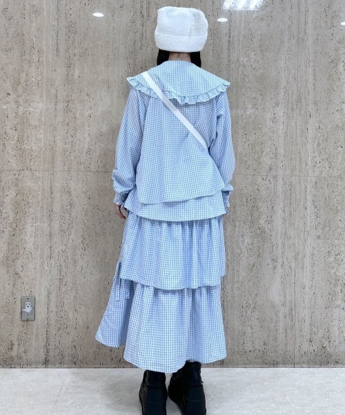 Whinny（ホワイニー）の「Whinny/【WEB限定カラーあり】ぷりぷりスウィートスカート（スカート・レディース・サックスブルー/ブラック/グレー・FREE）」の17枚目の写真