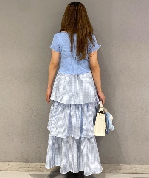 Whinny（ホワイニー）の「Whinny/【WEB限定カラーあり】ぷりぷりスウィートスカート（スカート・レディース・サックスブルー/ブラック/グレー・FREE）」の20枚目の写真