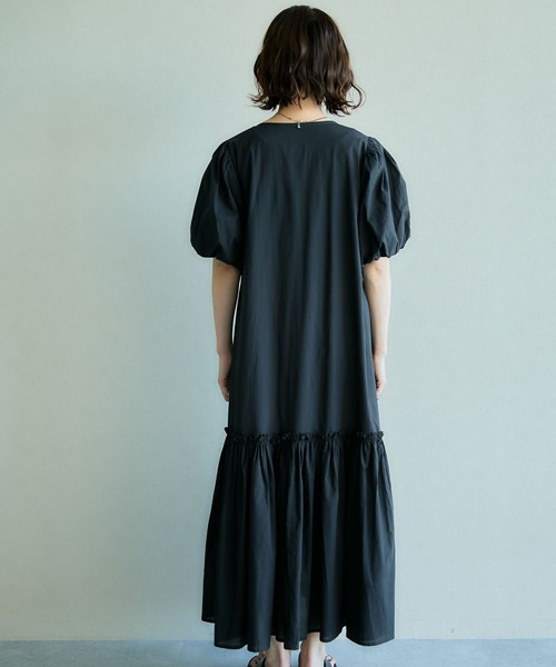 RAGEBLUE（レイジブルー）の「ティアードギャザー/コットンボイルワンピース（シャツワンピース・レディース・ブラック/ピンク/ブルー・FREE）」の9枚目の写真