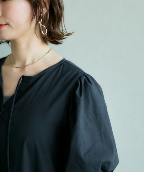 RAGEBLUE（レイジブルー）の「ティアードギャザー/コットンボイルワンピース（シャツワンピース・レディース・ブラック/ピンク/ブルー・FREE）」の12枚目の写真