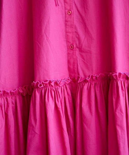 RAGEBLUE（レイジブルー）の「ティアードギャザー/コットンボイルワンピース（シャツワンピース・レディース・ブラック/ピンク/ブルー・FREE）」の16枚目の写真