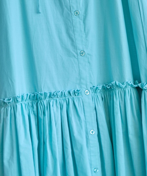 RAGEBLUE（レイジブルー）の「ティアードギャザー/コットンボイルワンピース（シャツワンピース・レディース・ブラック/ピンク/ブルー・FREE）」の17枚目の写真