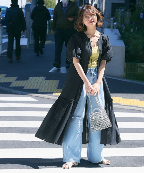 RAGEBLUE（レイジブルー）の「ティアードギャザー/コットンボイルワンピース（シャツワンピース・レディース・ブラック/ピンク/ブルー・FREE）」の19枚目の写真