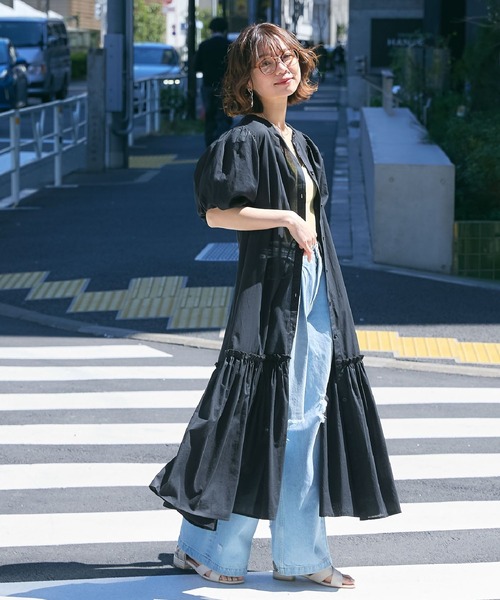 RAGEBLUE（レイジブルー）の「ティアードギャザー/コットンボイルワンピース（シャツワンピース・レディース・ブラック/ピンク/ブルー・FREE）」の21枚目の写真